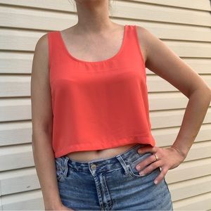 Coral Cropped Tank Top
